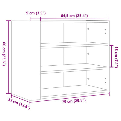 TV-seinäkaappi harmaa Sonoma 75x35x60 cm tekninen puu