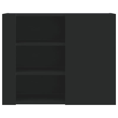 Seinäkaappi musta 75x35x60 cm tekninen puu