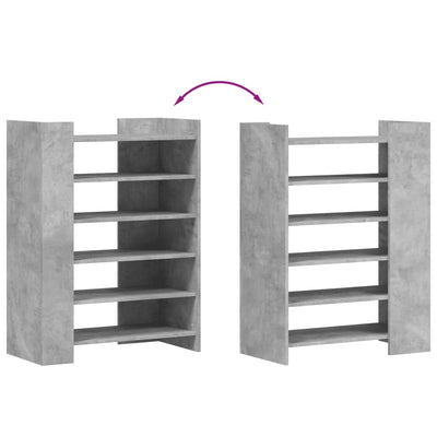 Kenkäkaappi betoninharmaa 74,5x37,5x100 cm tekninen puu