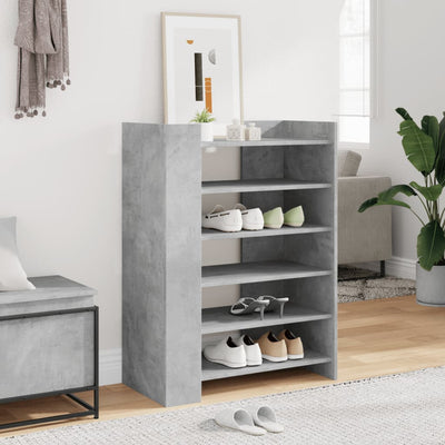 Kenkäkaappi betoninharmaa 74,5x37,5x100 cm tekninen puu