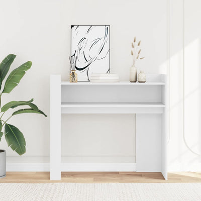 Konsolipöytä valkoinen 100x35x90 cm lastulevy