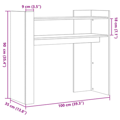 Konsolipöytä harmaa Sonoma 100x35x90 cm tekninen puu