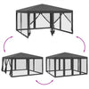 juhlateltta 8 mesh-sivuseinällä antrasiittia 4x4 m HDPE
