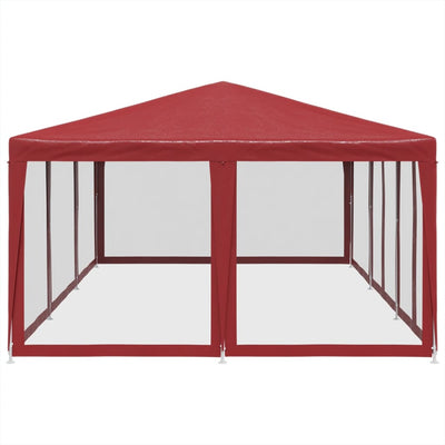 juhlateltta 10 mesh-sivuseinillä, punainen 6x4 m HDPE