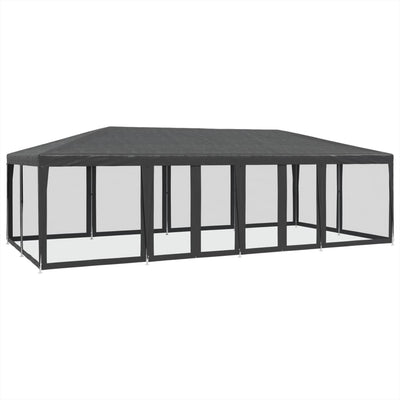 juhlateltta 12 mesh-sivuseinillä antrasiitti 8x4 m HDPE