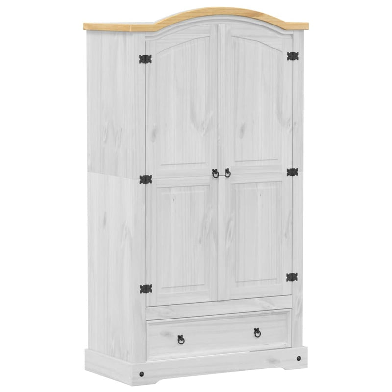 Valkoinen vaatekaappi corona Yuerg 102x52x186cm (mänty)