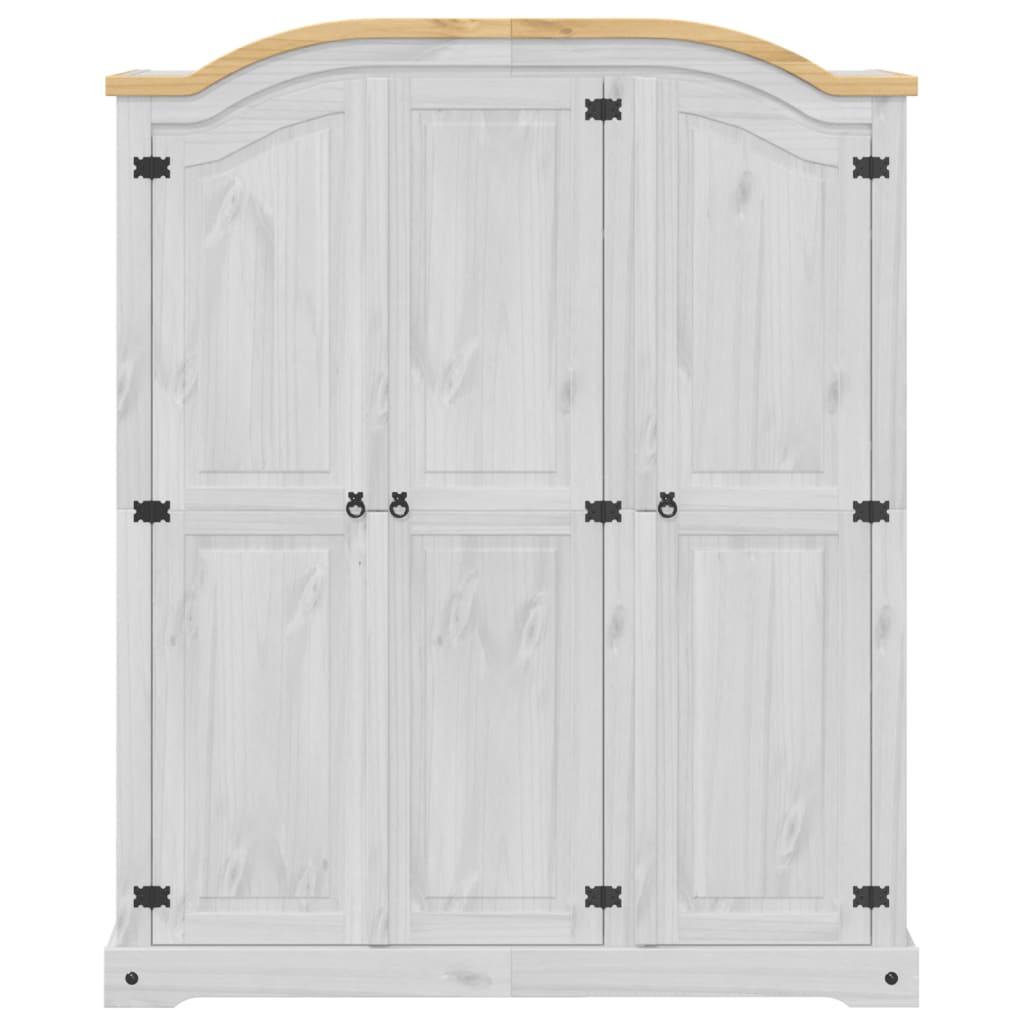 Vaatekaappi Corona valkoinen 151,5x52x186 cm täysi mänty