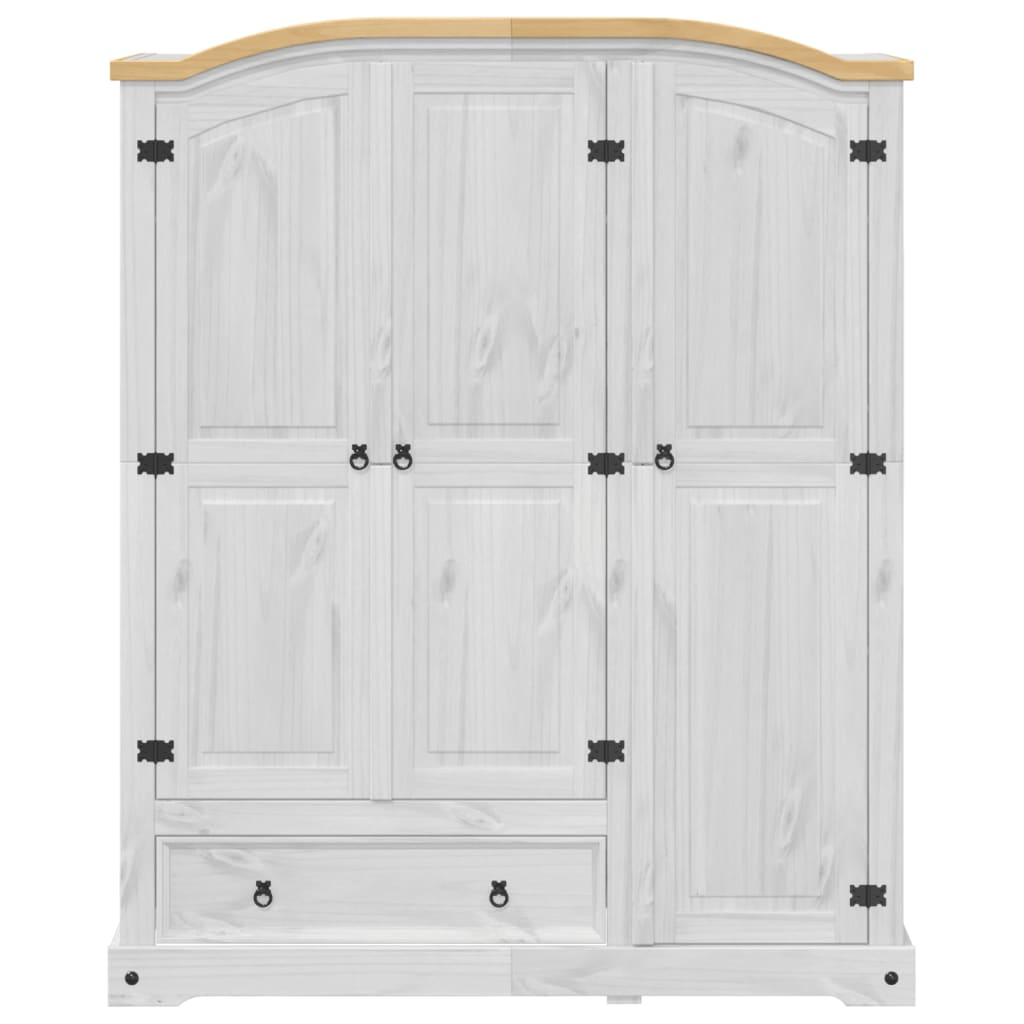 Vaatekaappi Corona valkoinen 151,5x52x186 cm täysi mänty