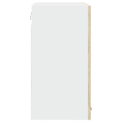 Seinäkaappi lasilla Sonoma-tammi 80x31x60 cm lastulevy