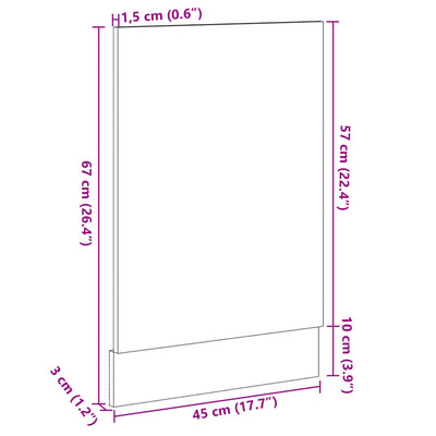 Sonoma-tammi astianpesukoneen paneeli Pompilas 45x3x67cm (lastulevy)