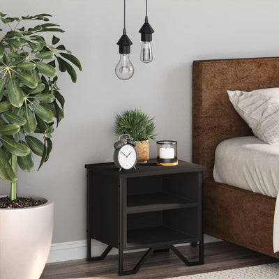 Musta yöpöytä Zlatinca 40x30x40cm (lastulevy)