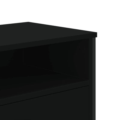 TV-taso musta 122x34x41 cm tekninen puu