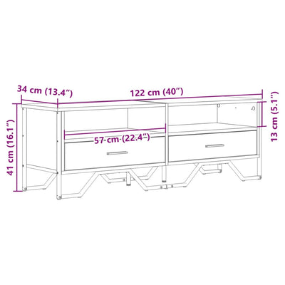 TV-taso Sonoma-tammi 122x34x41 cm tekninen puu