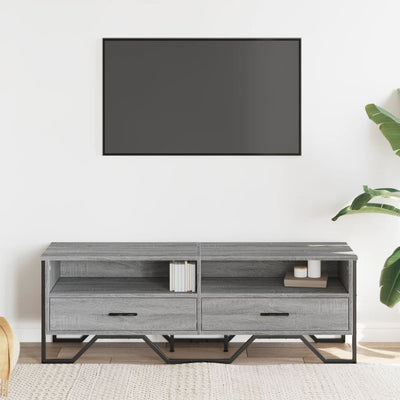 TV-taso harmaa Sonoma 122x34x41 cm tekninen puu