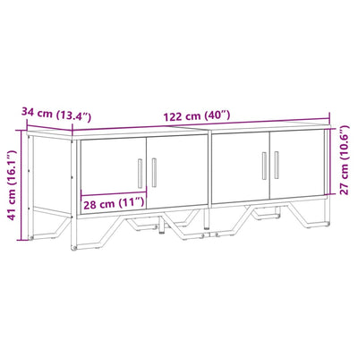 TV-taso musta 122x34x41 cm tekninen puu