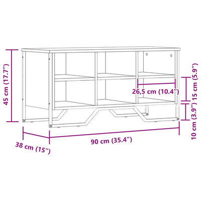 Kenkäkaappi harmaa Sonoma 90x38x45,5 cm tekninen puu