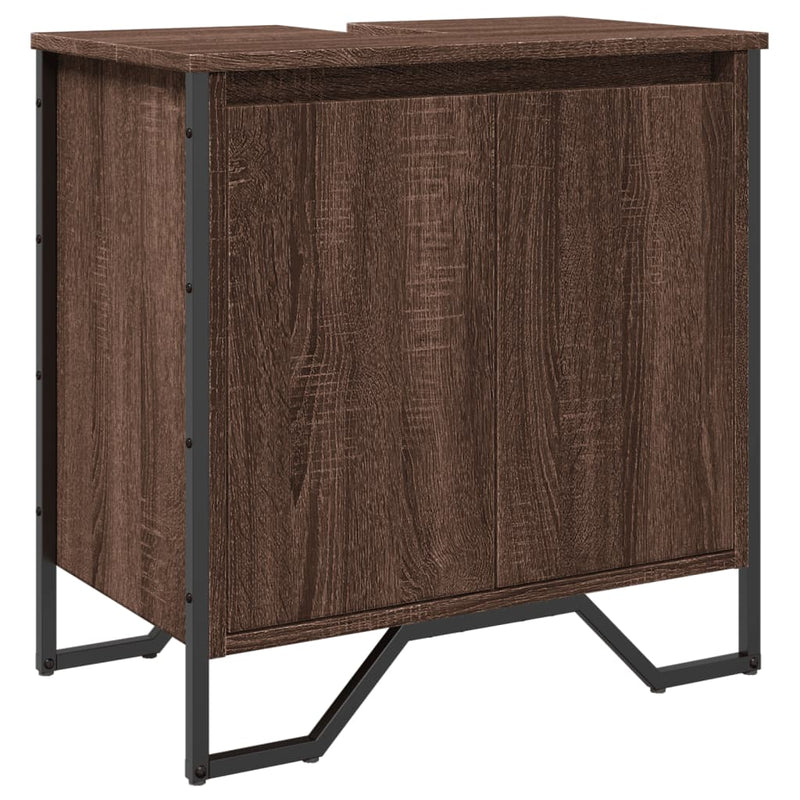 Ruskea kylpyhuoneen pesuallaskaappi Robley 60x35x60cm (puinen)