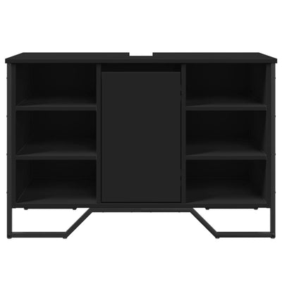 Musta kylpyhuoneen pesuallaskaappi Albu 91x35x60cm (puinen)