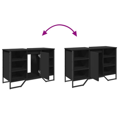 Musta kylpyhuoneen pesuallaskaappi Albu 91x35x60cm (puinen)