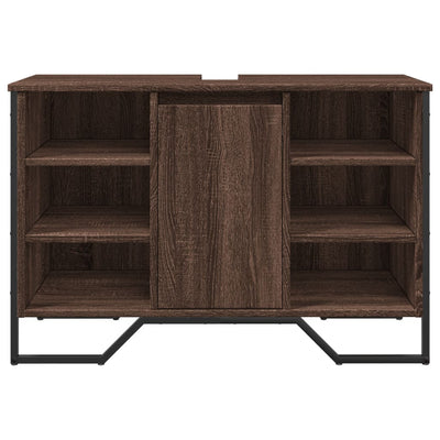 Ruskea kylpyhuoneen pesuallaskaappi Albu 91x35x60cm (puinen)