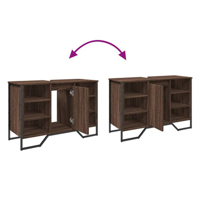 Ruskea kylpyhuoneen pesuallaskaappi Albu 91x35x60cm (puinen)