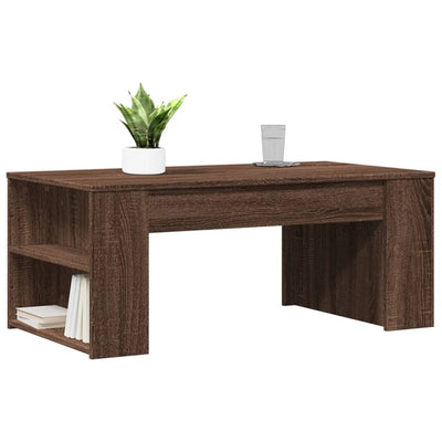 Sohvapöytä ruskea tammi 102x55x42 cm tekninen puu