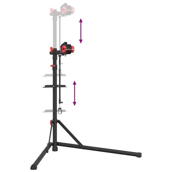 Pyörän korjausjalusta Taitettava säädettävä 92-152 cm punainen