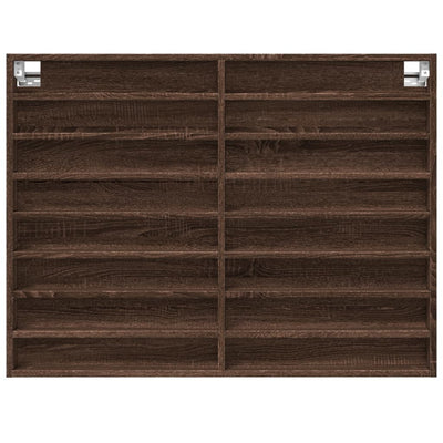Vitriinikaappi ruskea tammi 100x8,5x75 cm tekninen puu