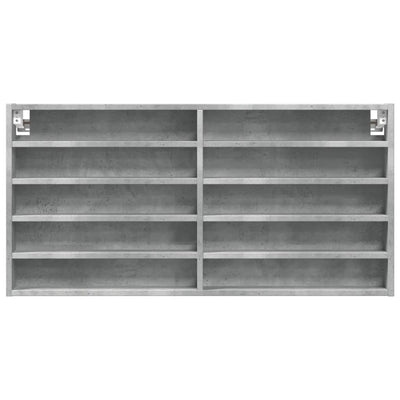 Vitriinikaappi betoninharmaa 100x8,5x50 cm tekninen puu
