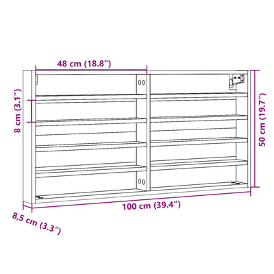 Vitriinikaappi ruskea tammi 100x8,5x50 cm tekninen puu