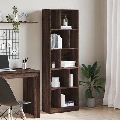 Kirjahylly ruskea tammi 57x28,5x174 cm tekninen puu