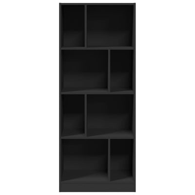 Kirjahylly musta 57x28,5x141 cm tekninen puu