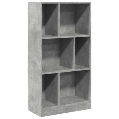 Kirjahylly betoninharmaa 57x28,5x107,5 cm tekninen puu