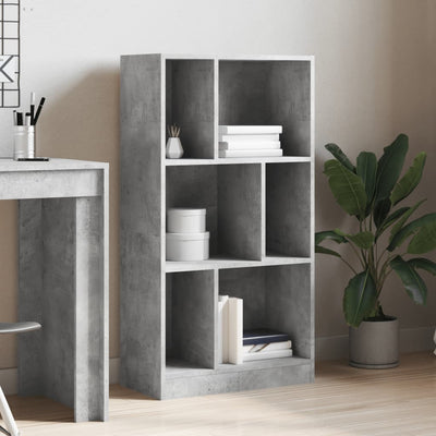 Kirjahylly betoninharmaa 57x28,5x107,5 cm tekninen puu