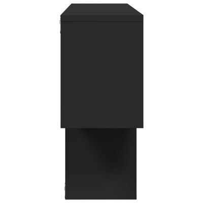 Seinähylly musta 100x20x53 cm lastulevy