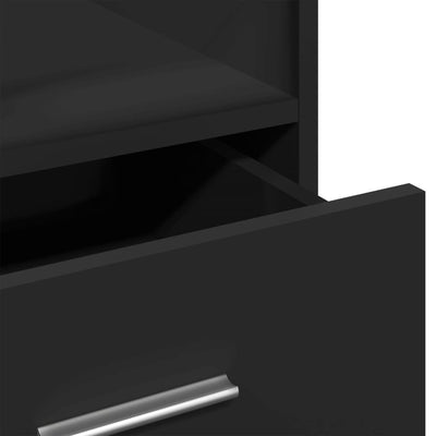 Musta puhujan koroke pyörät/laatikko Ghican 55x55x107cm (puinen)