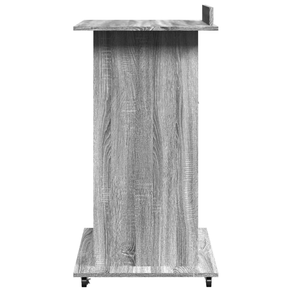 Puhujan koroke Ghican, harmaa, pyörät/laatikko, koko 55x55x107cm (puinen)