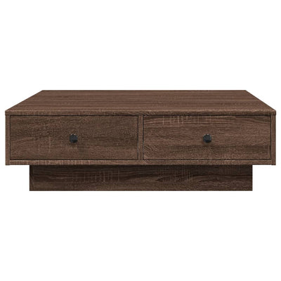 Sohvapöytä ruskea tammi 90x90x28 cm tekninen puu
