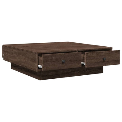 Sohvapöytä ruskea tammi 90x90x28 cm tekninen puu
