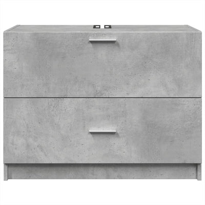 Allaskaappi betoninharmaa 78x37x59 cm tekninen puu
