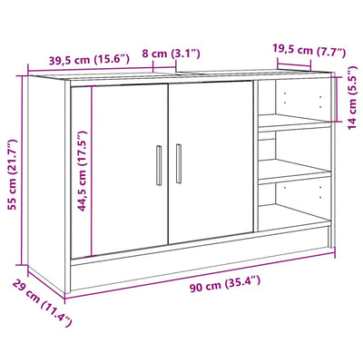 Valkoinen allaskaappi Turgay 90x29x55cm (puinen)