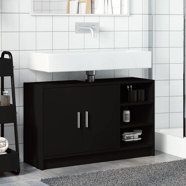 Allaskaappi musta 90x29x55 cm tekninen puu