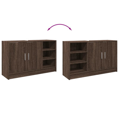 Allaskaappi ruskea tammi 90x29x55 cm tekninen puu