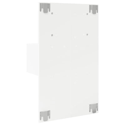 Valkoinen seinäkiinnitettävä yöpöytä Ericka (led-valoilla)