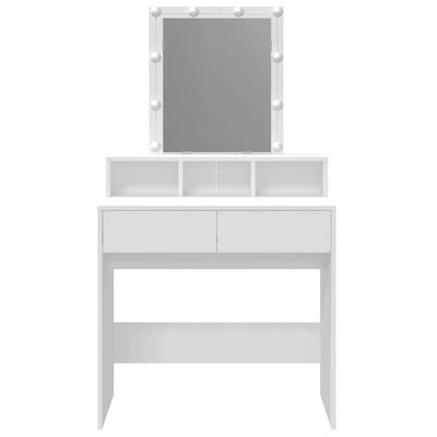 Valkoinen peilipöytä led-valoilla Evanteea 80x41x144,5cm