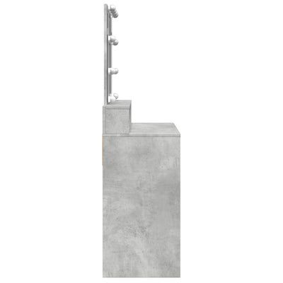 Peilipöytä LED-valoilla betoninharmaa 80x41x144,5 cm