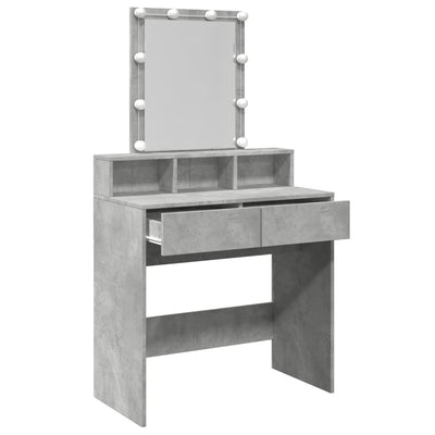 Peilipöytä LED-valoilla betoninharmaa 80x41x144,5 cm