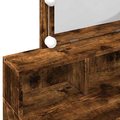 Savutammi peilipöytä led-valoilla Evanteea 80x41x144,5cm