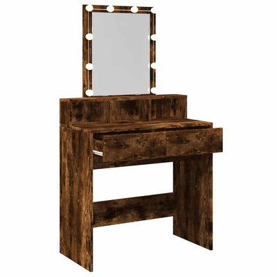 Savutammi peilipöytä led-valoilla Evanteea 80x41x144,5cm