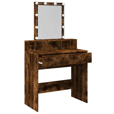 Savutammi peilipöytä led-valoilla Evanteea 80x41x144,5cm